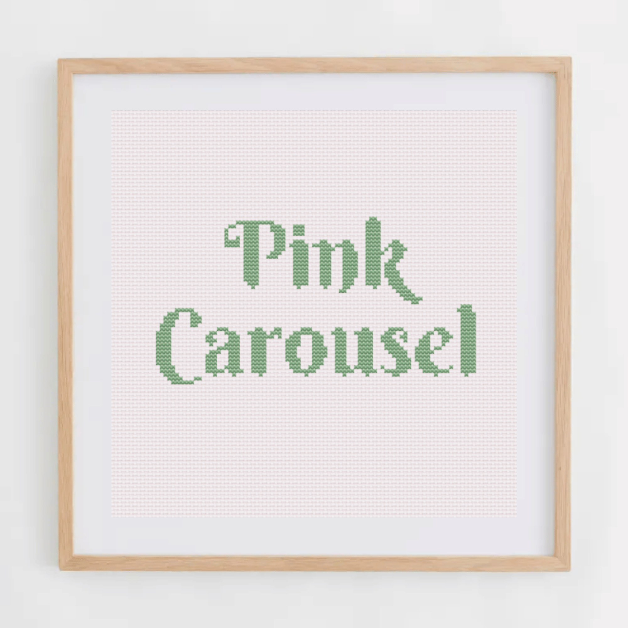 Pink Carousel Alphabet Cross Stitch Pattern | Alphabet Cross Stitch Chart | Font Cross Stitch Chart