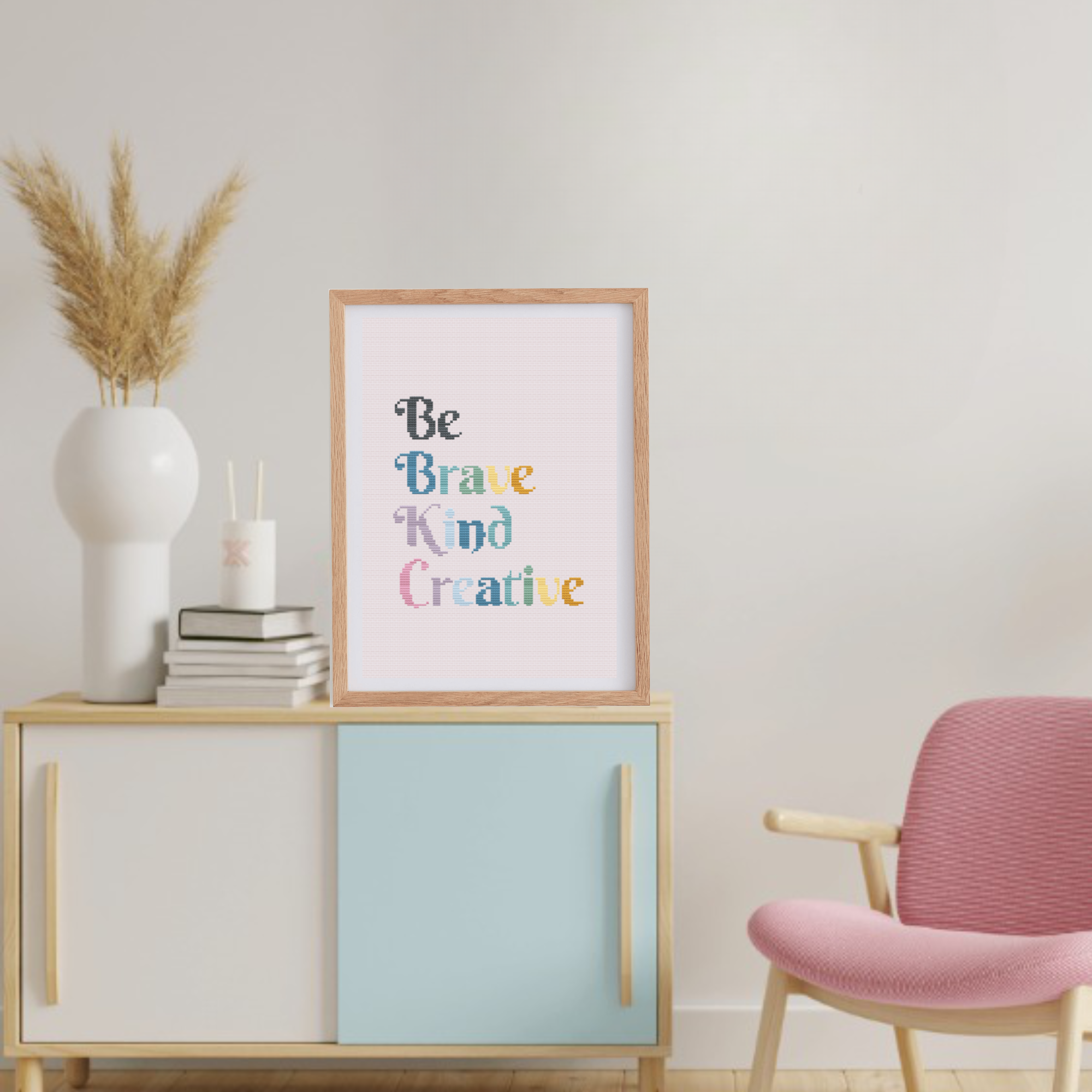 Pink Carousel Alphabet Cross-Stitch Pattern | The Fresh Cross Stitch