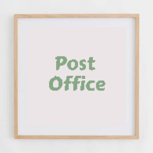 Post Office Alphabet Cross Stitch Pattern | alphabet cross stitch chart | font cross stitch chart