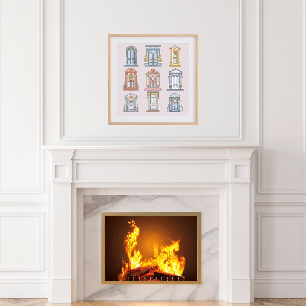 Christmas Doors Cross Stitch Patterns | Xmas Decorations Cross Stitch Charts PDF