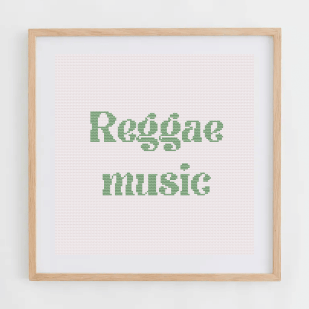 Reggae Music Alphabet Cross Stitch Pattern | Alphabet Cross Stitch Chart | Font Cross Stitch Chart