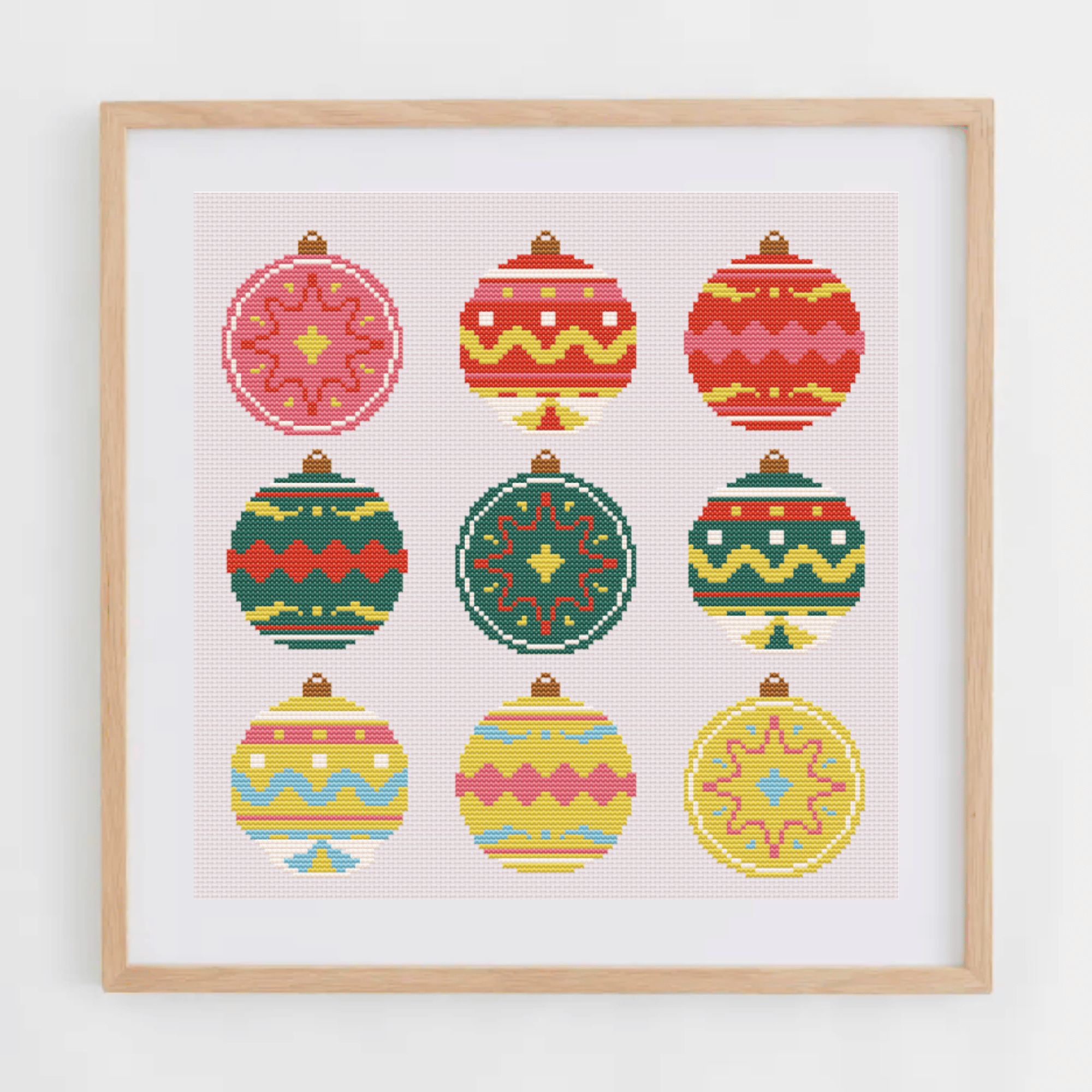 Retro Christmas Balls Cross Stitch Pattern | Christmas Balls Cross Stitch Chart | Christmas Cross Stitch