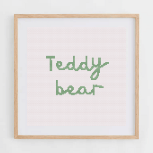 Teddy Bear Alphabet Cross Stitch Pattern | Alphabet Cross Stitch Chart | Font Cross Stitch Chart