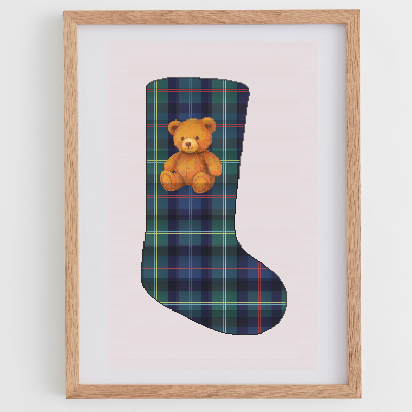 Plaid & Toys Christmas Stocking Cross Stitch Pattern