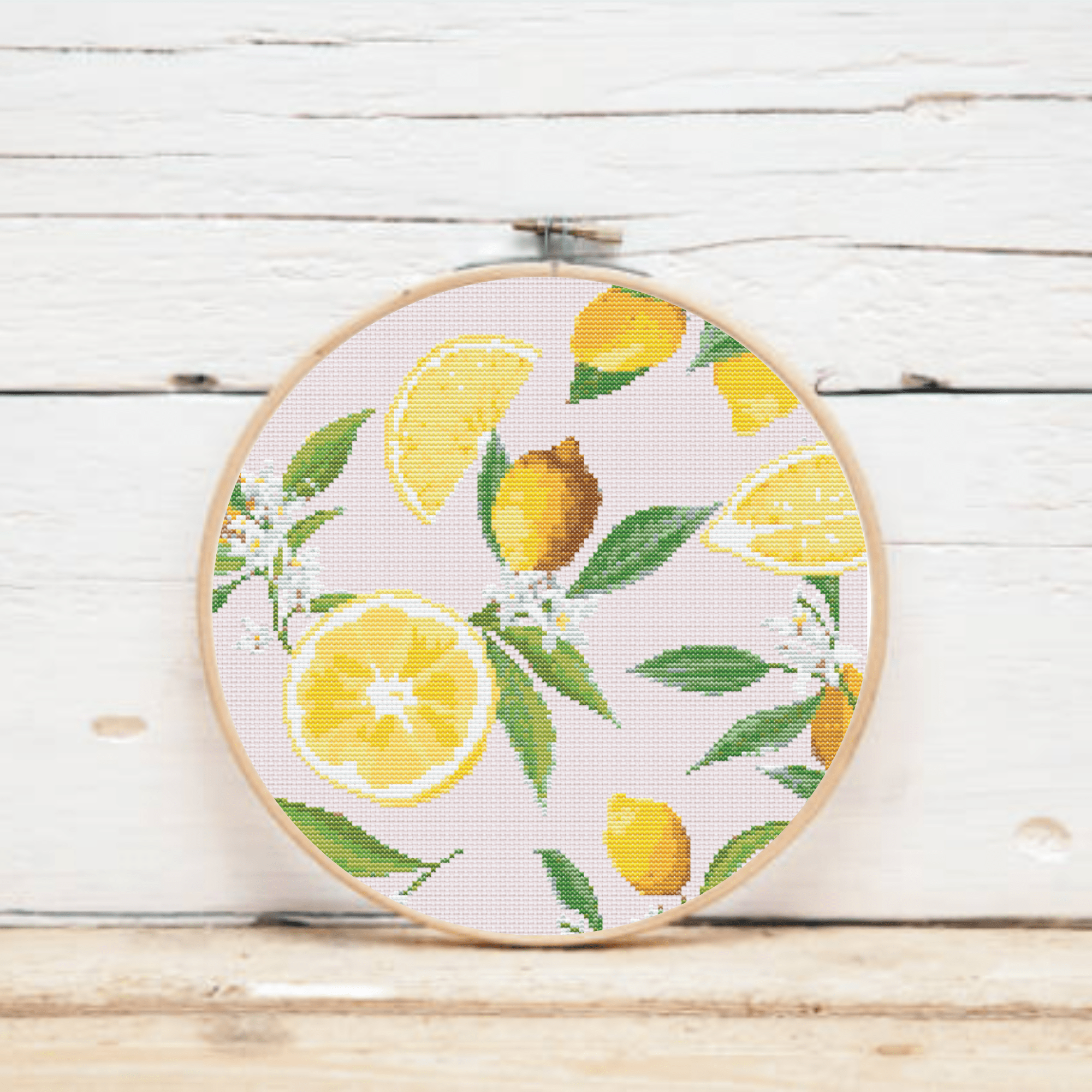 Watercolor lemons cross-stitch pattern | Fruit cross stitch charts | Moder and pretty cross stitch charts PDF