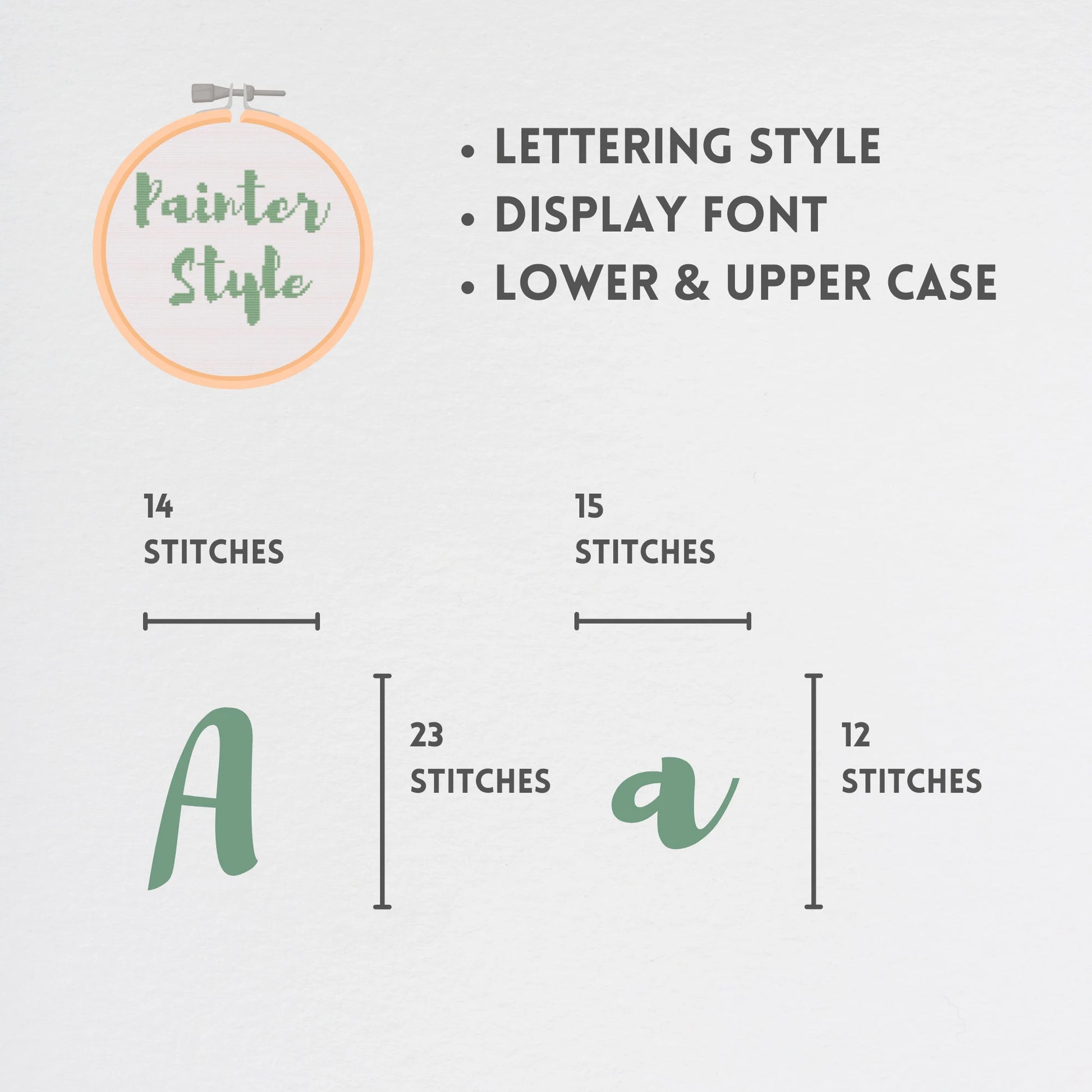 Painter Style Alphabet Cross Stitch Pattern | Alphabet Cross Stitch Chart | Font Cross Stitch Chart
