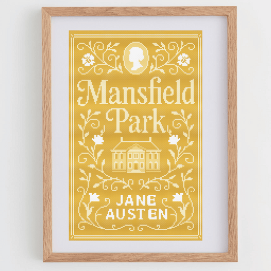 Book Cross Stitch Pattern: Mansfield Park | Book Cover Cross Stitch Chart | DIY Gift Ideas For Book Lovers | Modern Cross Stitch PDF