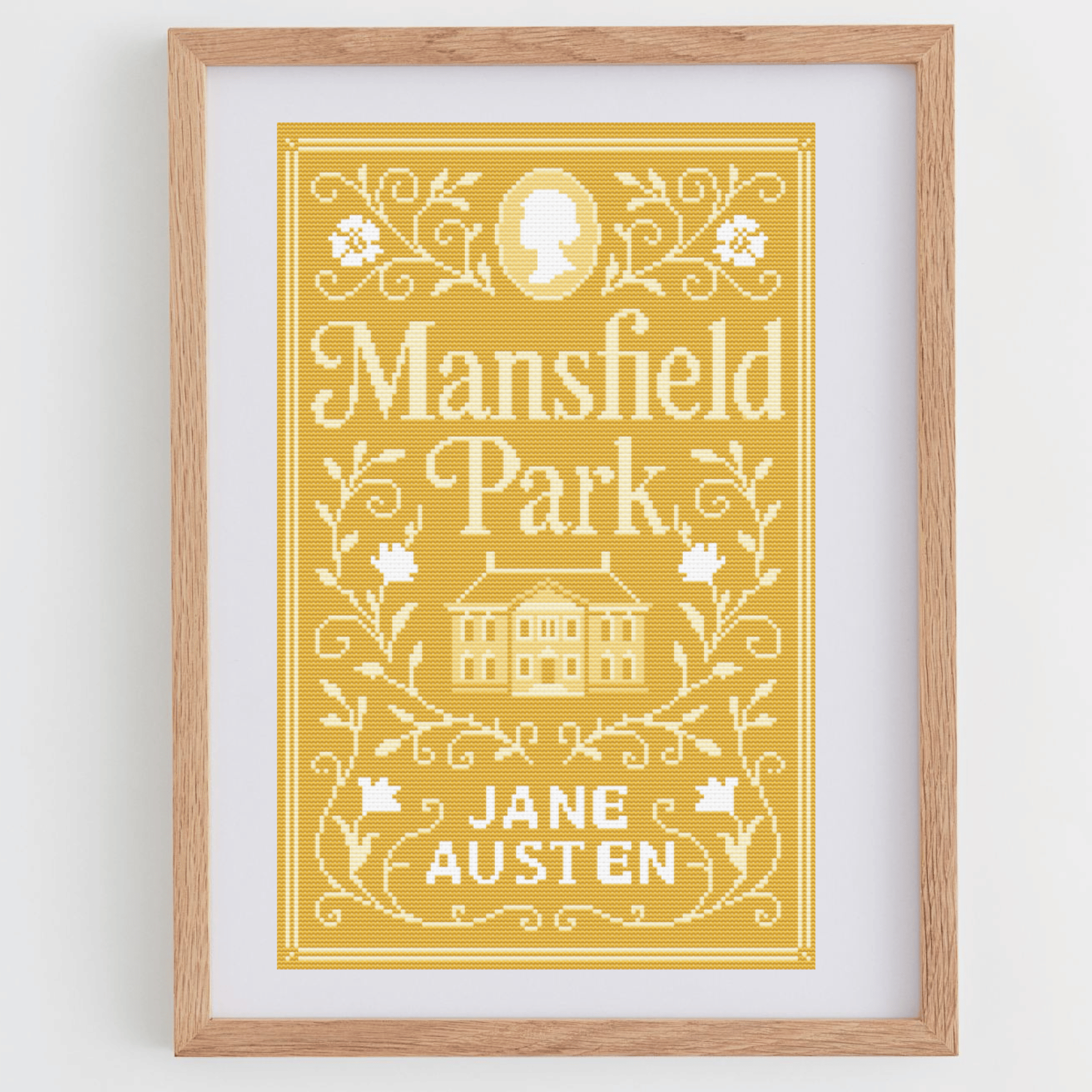Book Cross Stitch Pattern: Mansfield Park | Book Cover Cross Stitch Chart | DIY Gift Ideas For Book Lovers | Modern Cross Stitch PDF