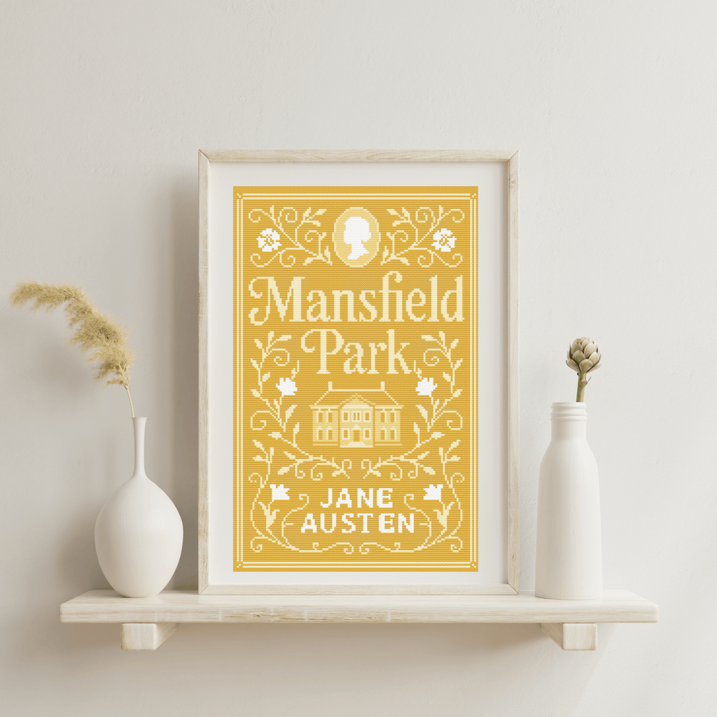 Book Cross Stitch Pattern: Mansfield Park | Book Cover Cross Stitch Chart | DIY Gift Ideas For Book Lovers | Modern Cross Stitch PDF