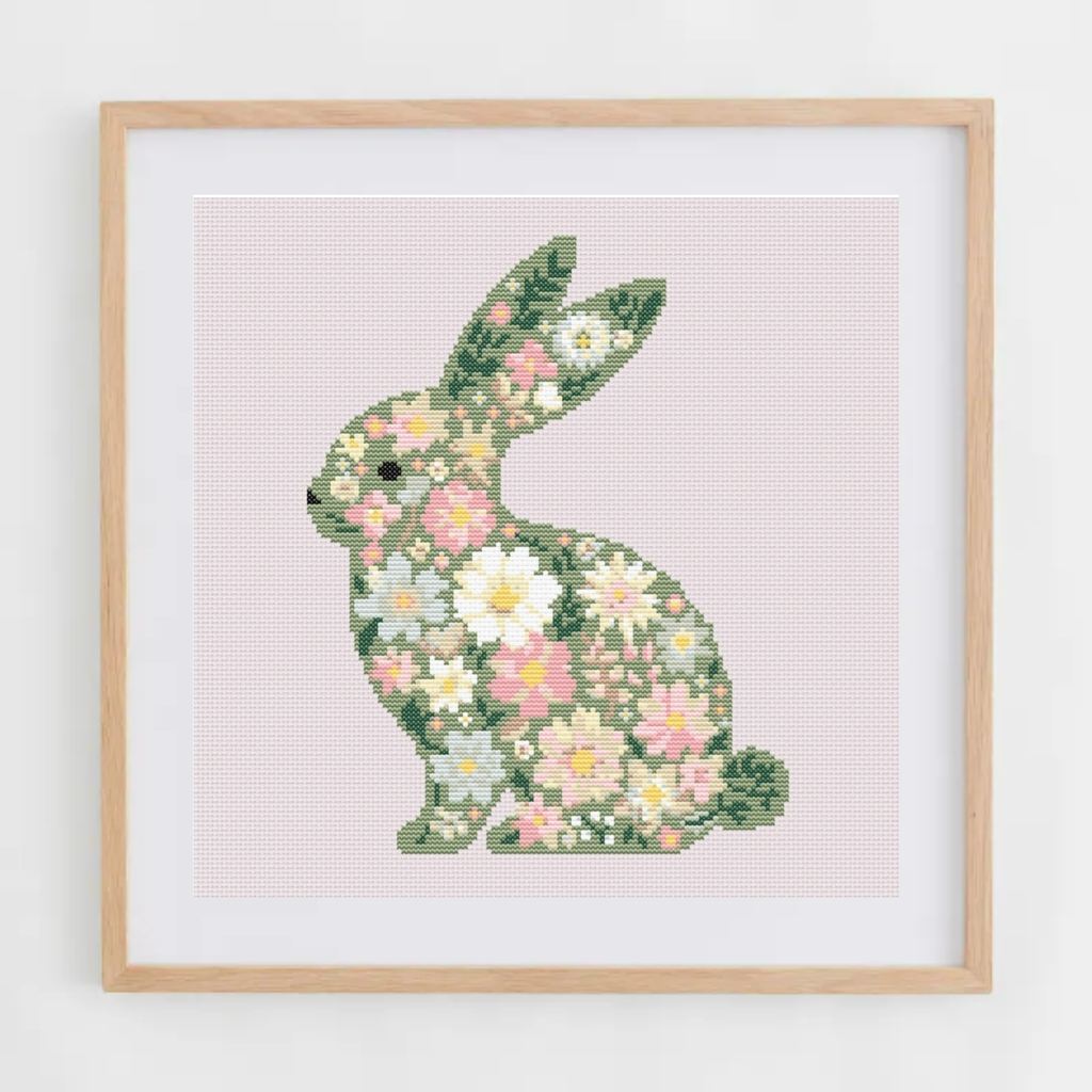 Flower Bunny Baby Cross Stitch Pattern – Nursery PDF – The Fresh Cross ...
